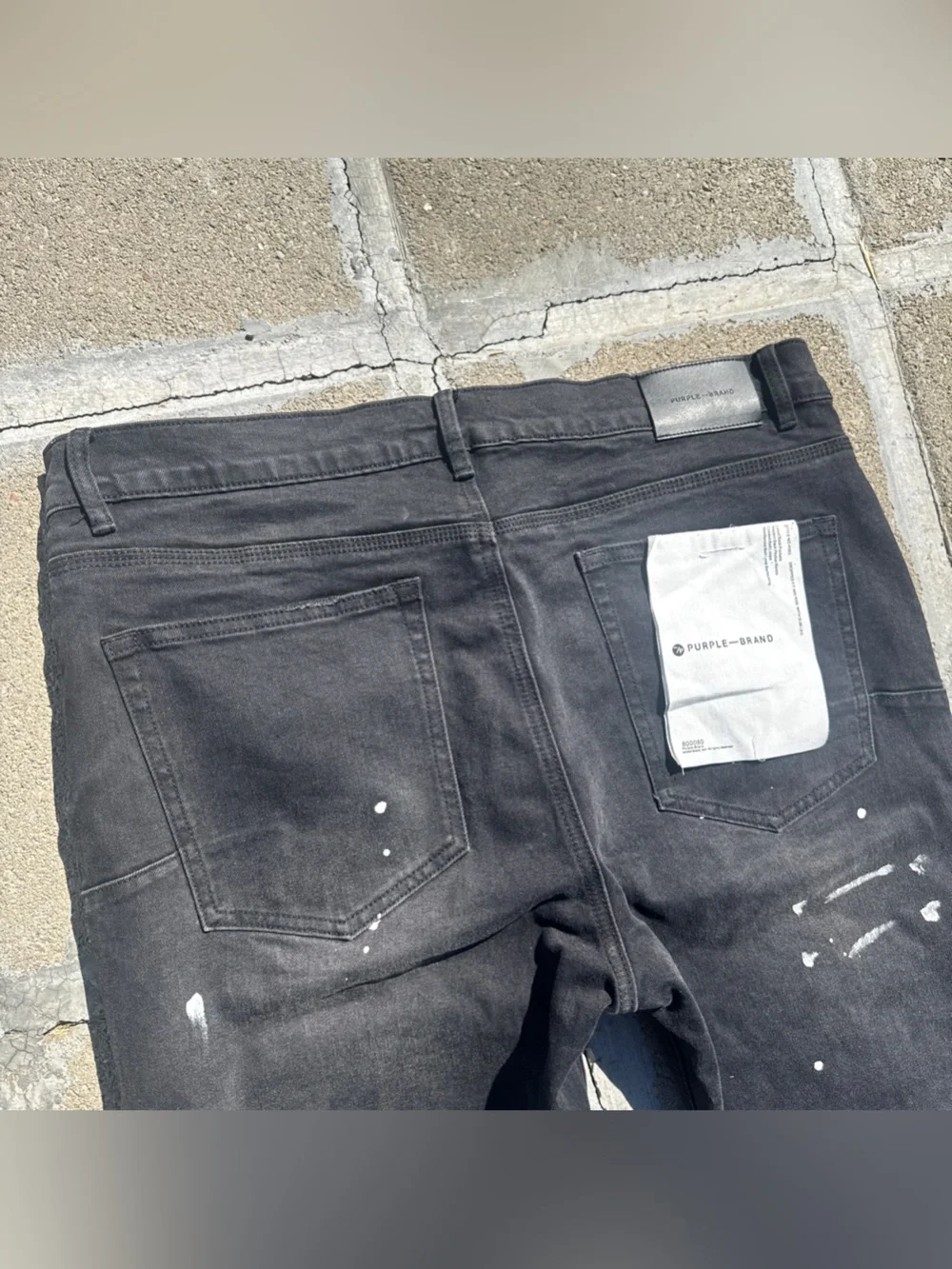 Purple Brand Black Paint Splatter Jeans